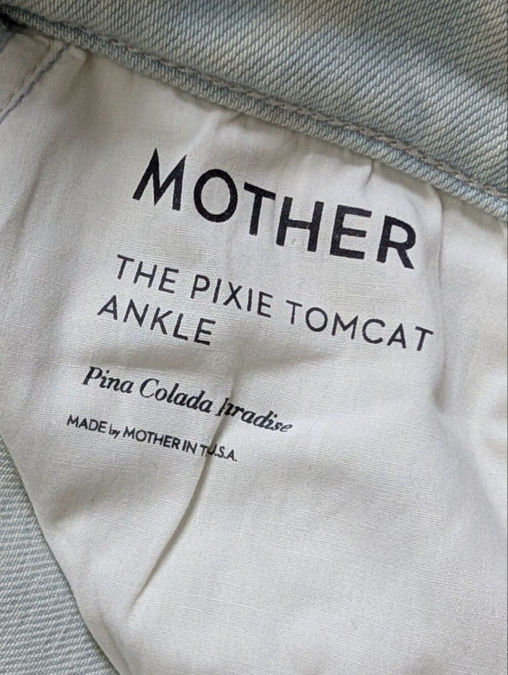 MOTHER Women Pina Colada Paradise Light Blue The Pixie Tomcat Ankle Jean Size 26 - Picture 7 of 16